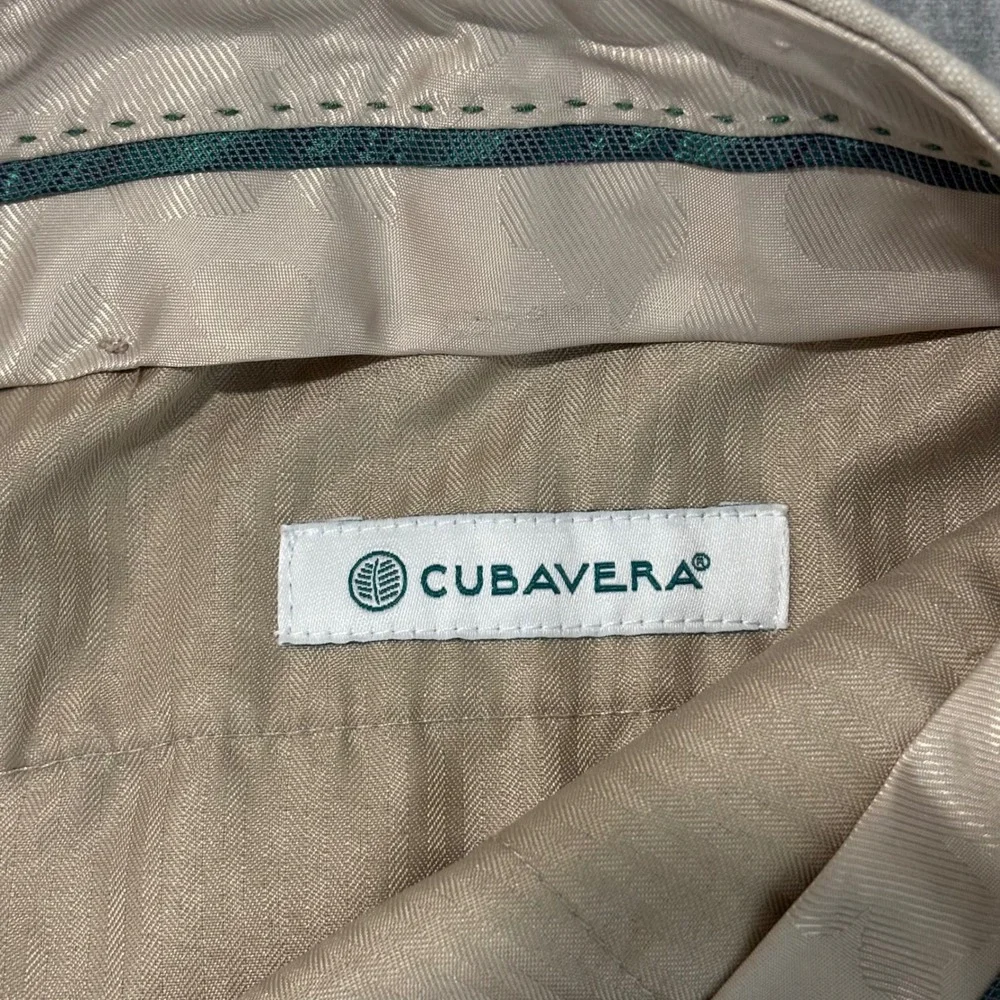 Cubavera Mens 34x30 Linen Blend Flat Front Dress Pants Beige Tan SU 34331